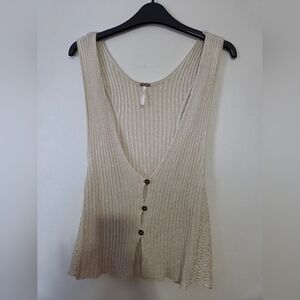 Free People Gold Knit Vest Top